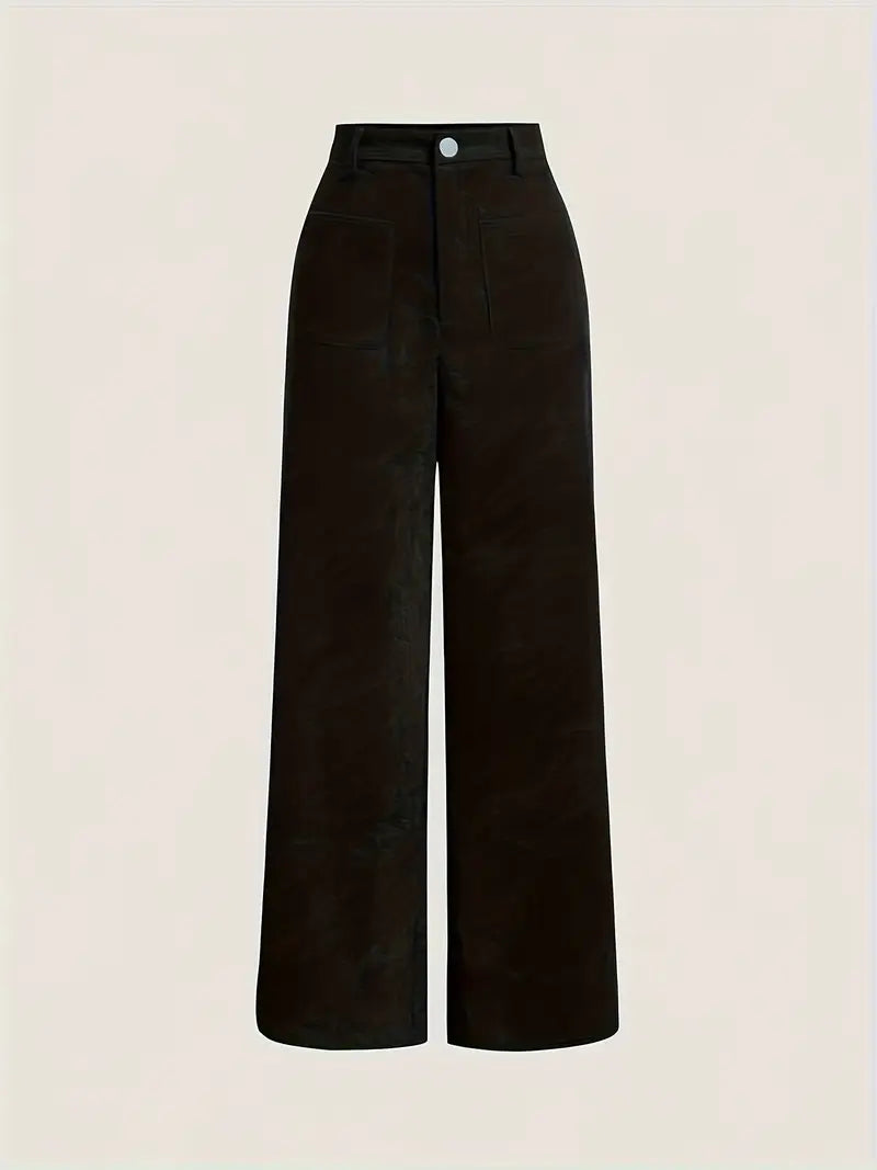 Milena | Women’s High-Waist Straight-Leg Winter Trousers