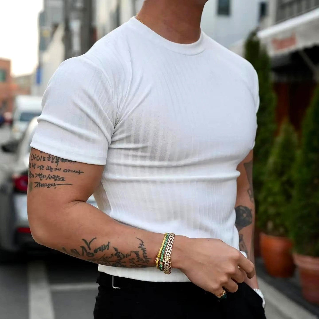 Nathaniel | Men’s Ribbed Knit Tailored T-Shirt