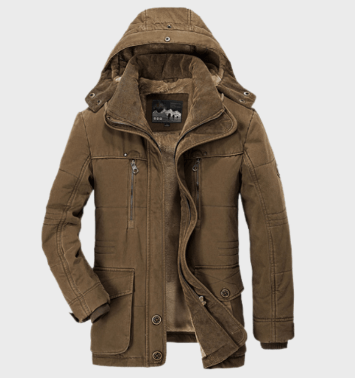 Evermont | Men’s Thick Winter Coat with Hood &amp; Deep Pockets