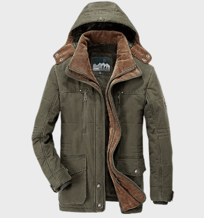 Evermont | Men’s Thick Winter Coat with Hood &amp; Deep Pockets