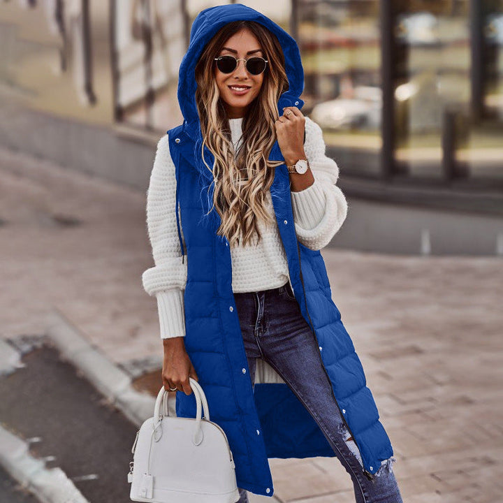 Alma | Women’s Quilted Hooded Long Vest