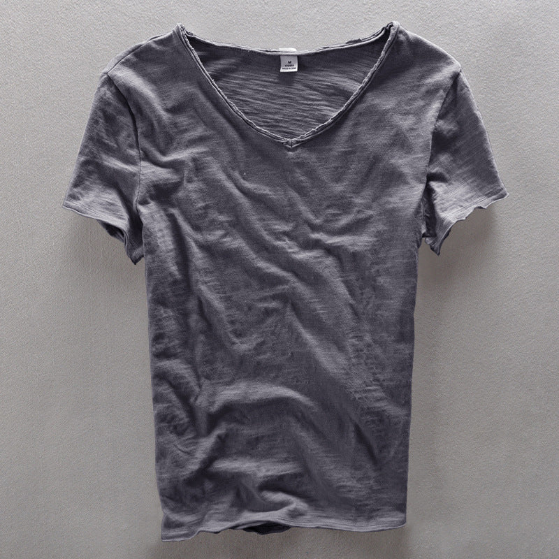 Lenaro | Men’s V-Neck Cotton T-Shirt