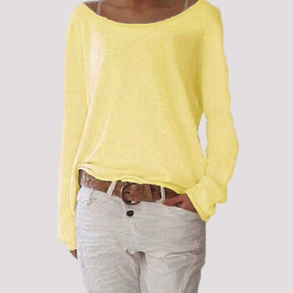 Lysandra | Women’s Loose Fit Draped Boat Neck Top