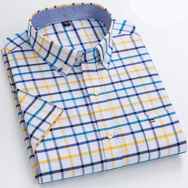 Liorio | Men’s Short-Sleeve Checkered Shirt