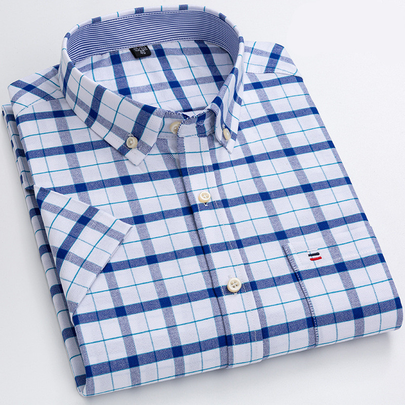 Liorio | Men’s Short-Sleeve Checkered Shirt