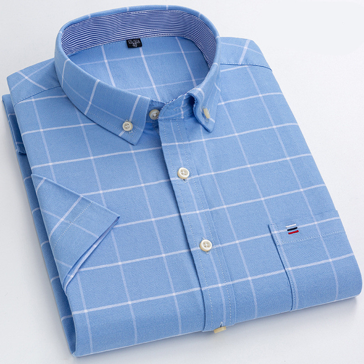 Liorio | Men’s Short-Sleeve Checkered Shirt