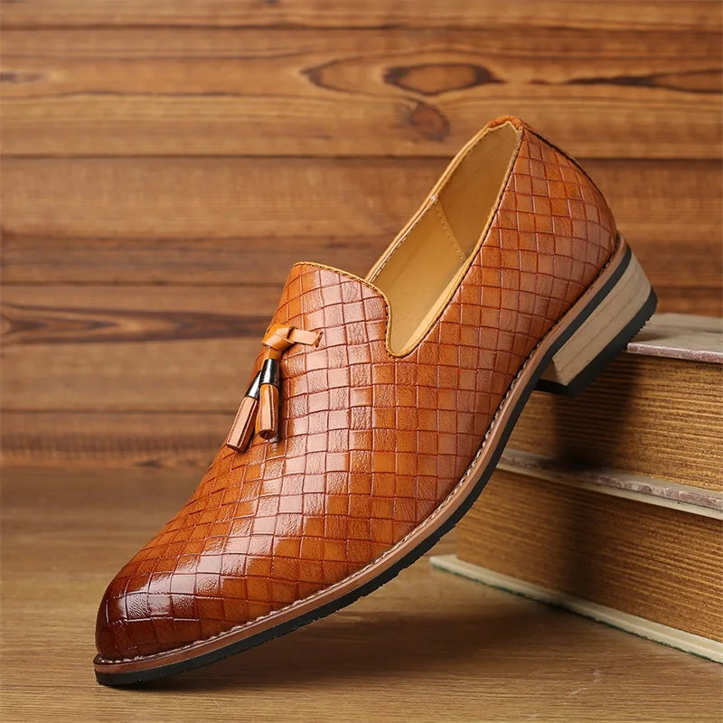 Prieto | Men’s Prestige Weave Leather Moccasins