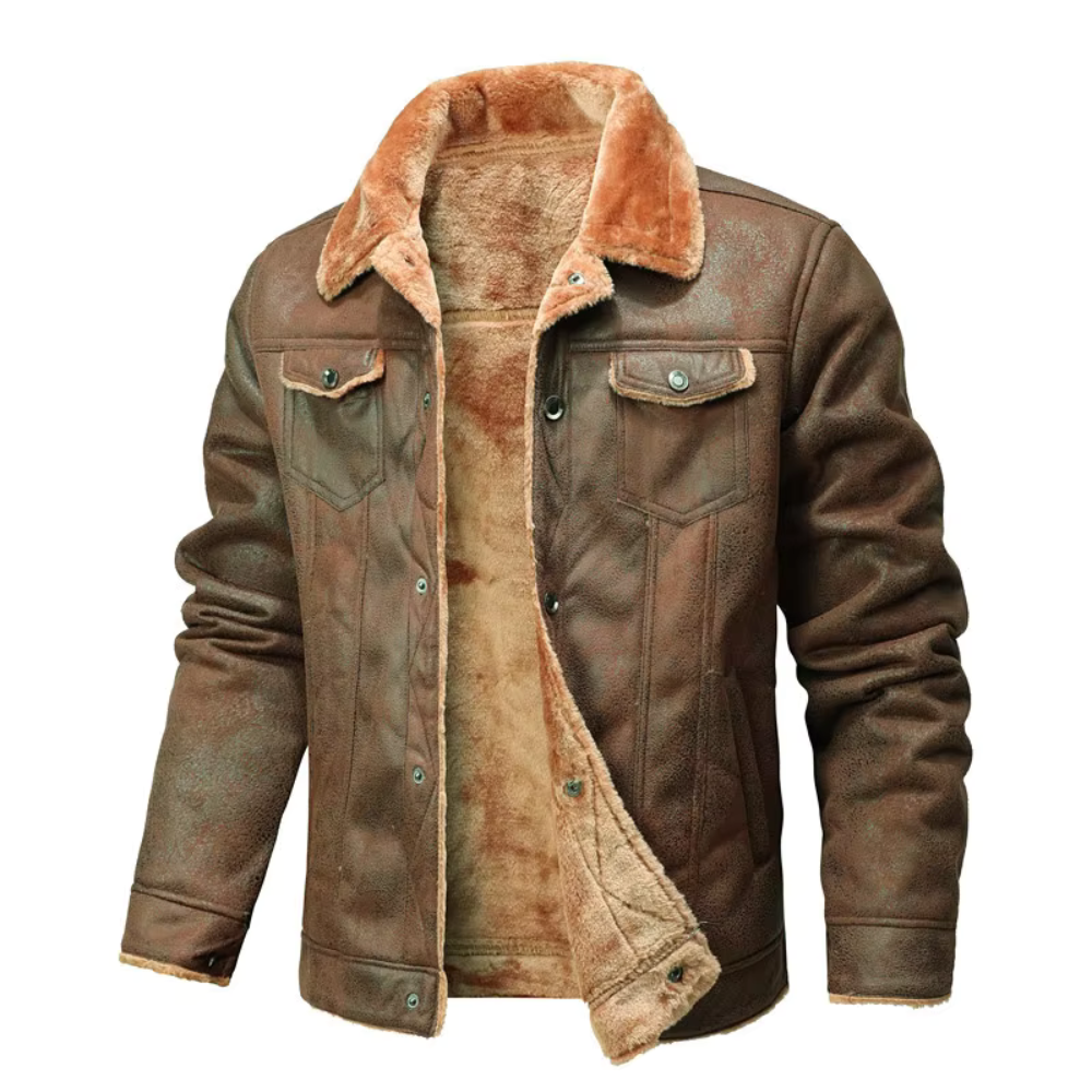 Ricardi | Men’s Suede Faux Leather Jacket