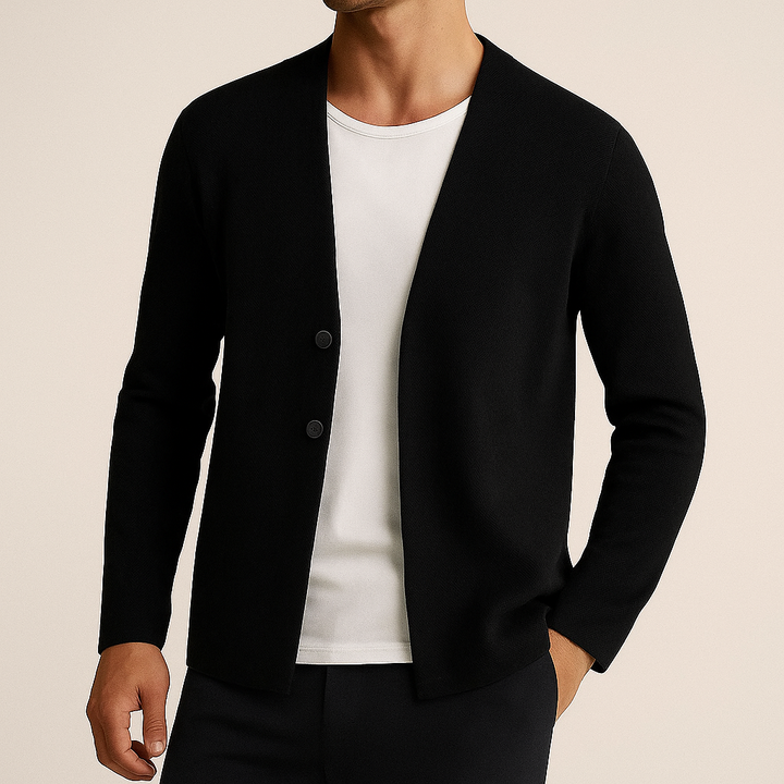 Rivanio | Men’s Ribbed Wool Blend Cardigan