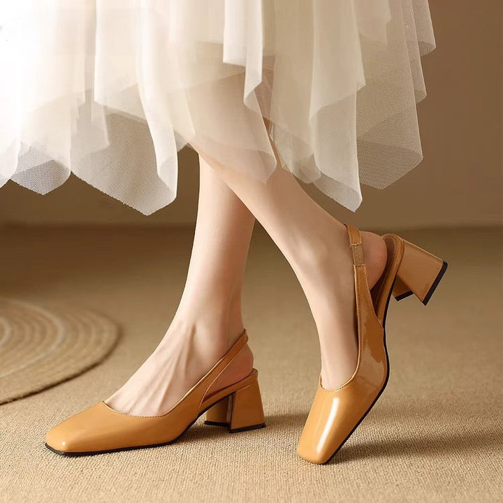Ruth | Women’s Leather Square Toe Block Heels