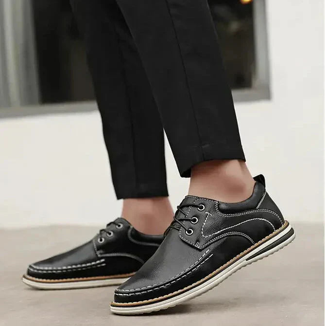 Dave | Men’s Full Grain Leather Moc Toe Shoes
