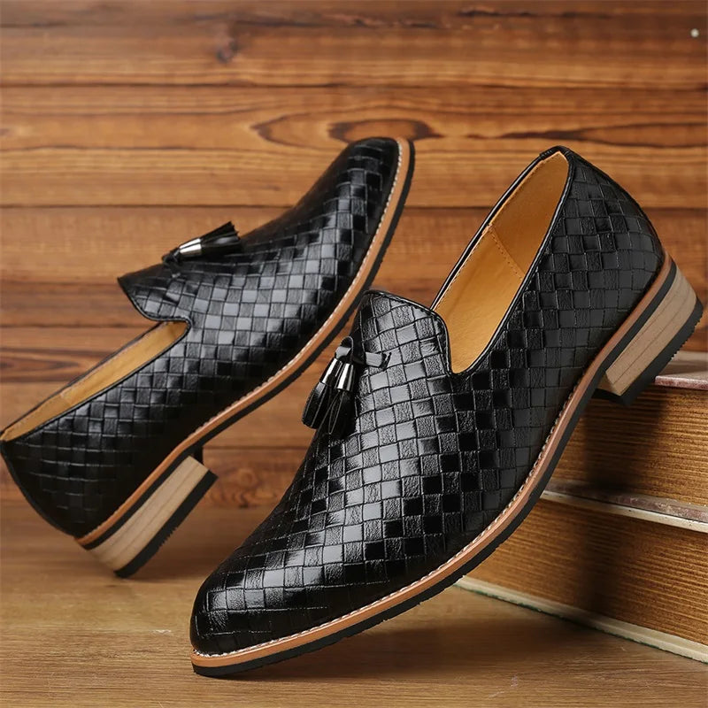 Prieto | Men’s Prestige Weave Leather Moccasins