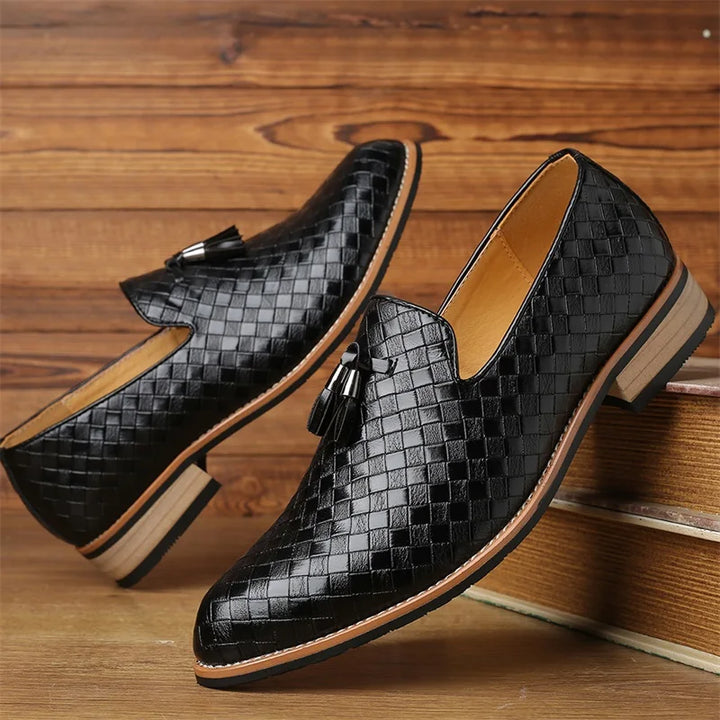 Prieto | Men’s Prestige Weave Leather Moccasins