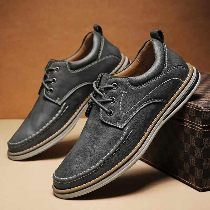 Dave | Men’s Full Grain Leather Moc Toe Shoes