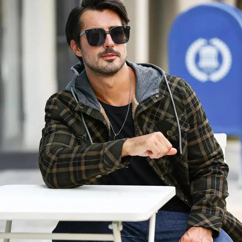 Dawson | Men’s Plaid Sherpa Hooded Jacket