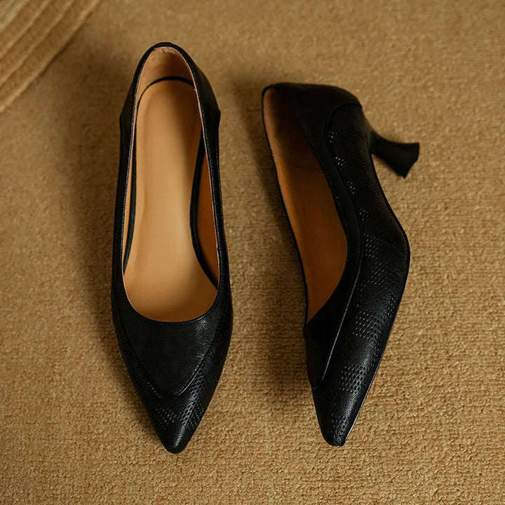 Clara | Women’s Genuine Leather Pointed Toe Kitten Heels