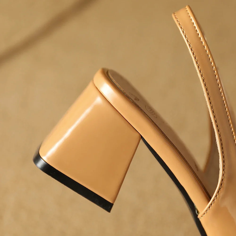 Ruth | Women’s Leather Square Toe Block Heels