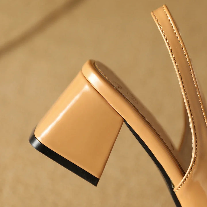 Ruth | Women’s Leather Square Toe Block Heels