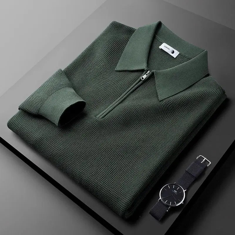 Alveron | Men’s Waffle Knit Quarter Zip Sweater