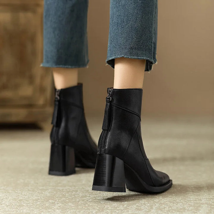 Cora | Women’s Leather Square Toe Ankle Boots