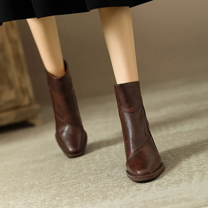 Cora | Women’s Leather Square Toe Ankle Boots
