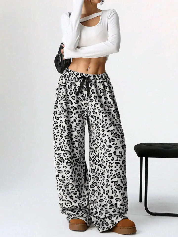 Corrine | Women’s Leopard Print Wide Leg Lounge Pants