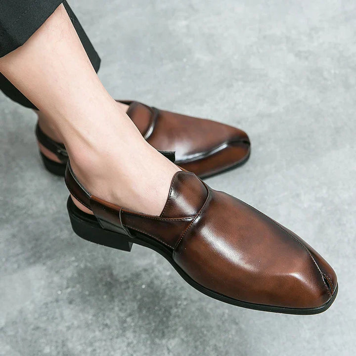 Stuart | Men’s Leather Slingback Loafers