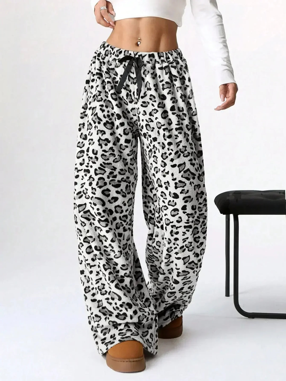 Corrine | Women’s Leopard Print Wide Leg Lounge Pants