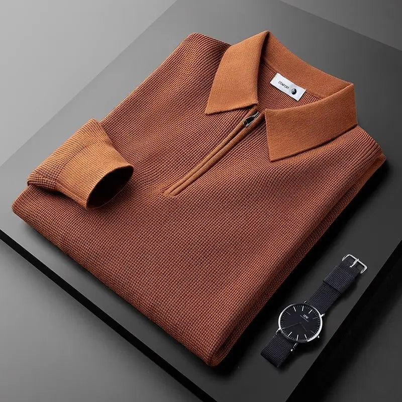 Alveron | Men’s Waffle Knit Quarter Zip Sweater