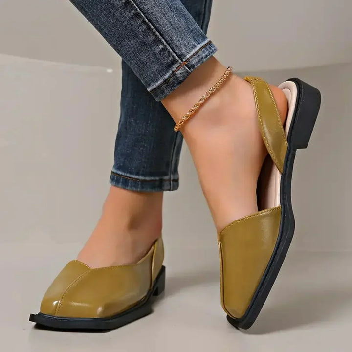 Maya | Women’s Square Toe Elastic Slingback Flats
