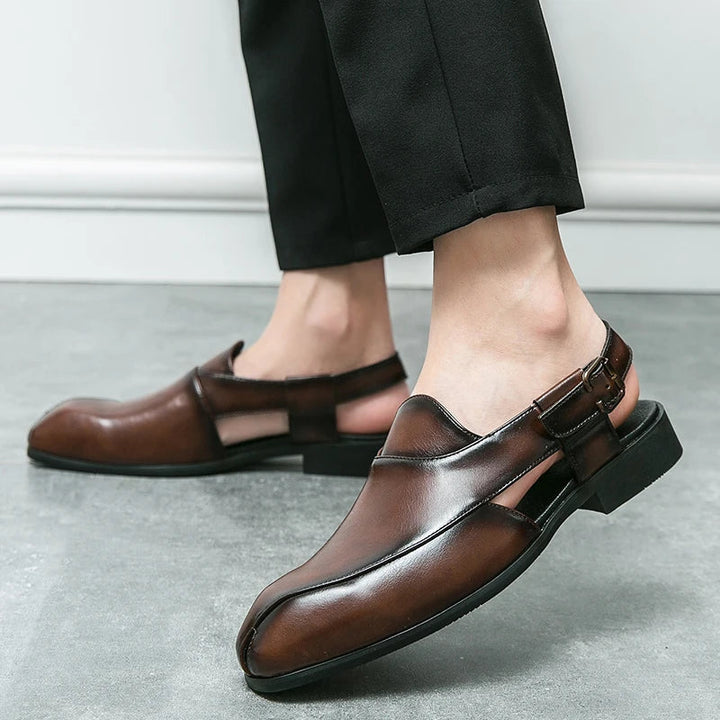 Stuart | Men’s Leather Slingback Loafers