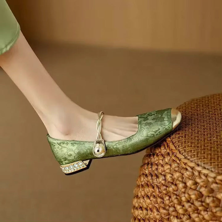 Elena | Women’s Vintage Twisted Strap Block Heel Pumps