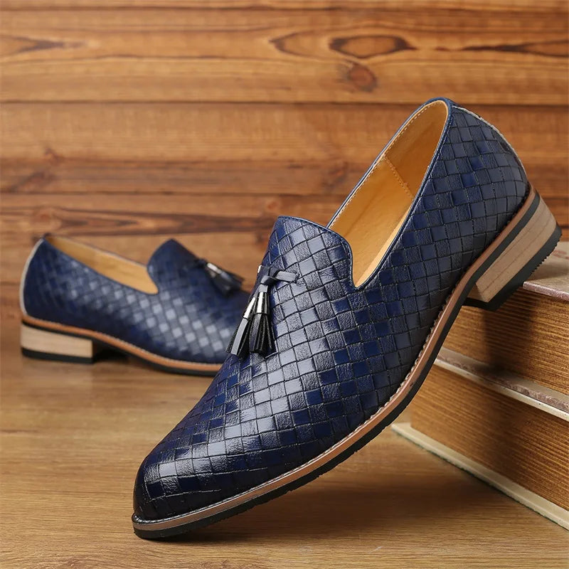 Prieto | Men’s Prestige Weave Leather Moccasins