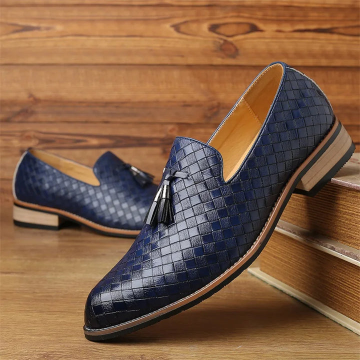 Prieto | Men’s Prestige Weave Leather Moccasins
