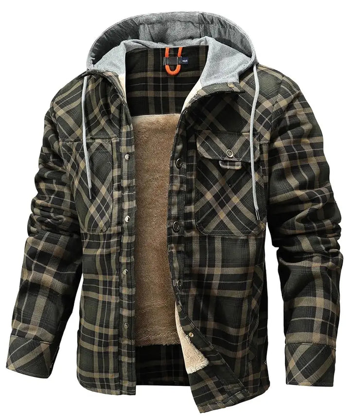 Dawson | Men’s Plaid Sherpa Hooded Jacket