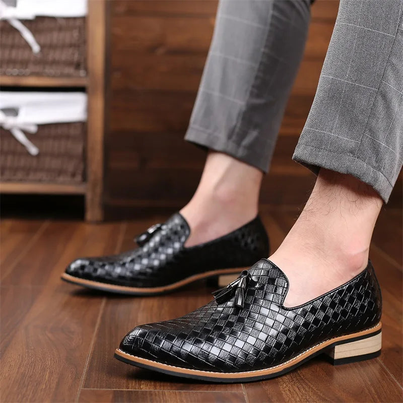 Prieto | Men’s Prestige Weave Leather Moccasins