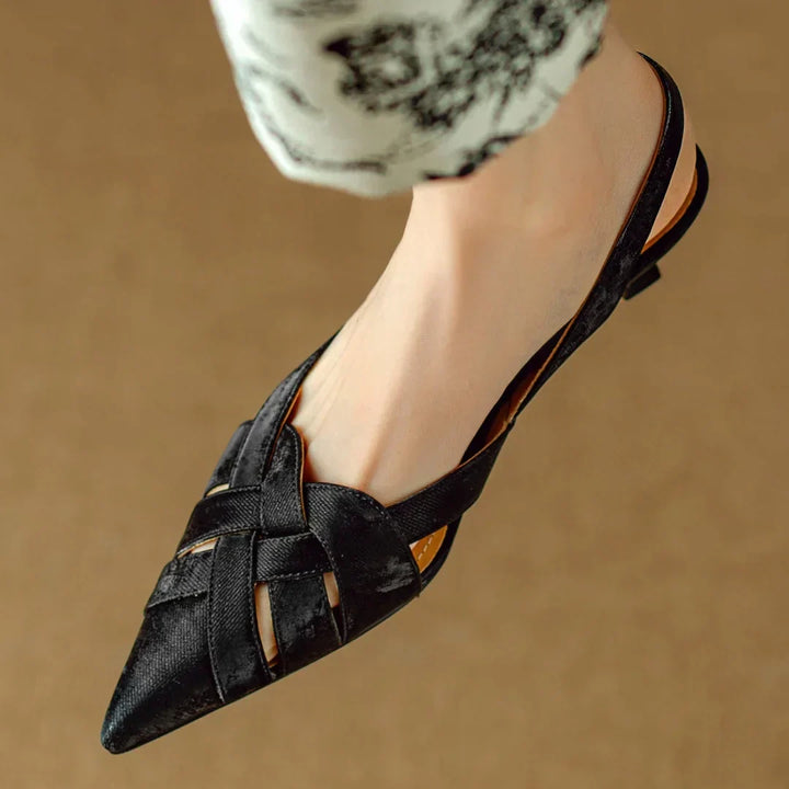 Deborah | Women’s Pointed Toe Leather Slingback Heels