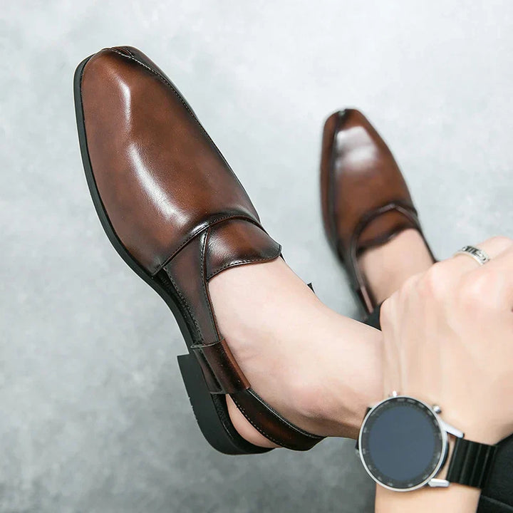 Stuart | Men’s Leather Slingback Loafers
