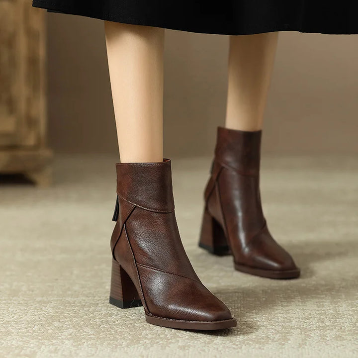 Cora | Women’s Leather Square Toe Ankle Boots