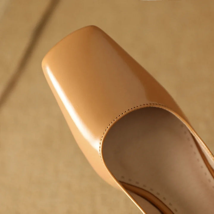 Ruth | Women’s Leather Square Toe Block Heels