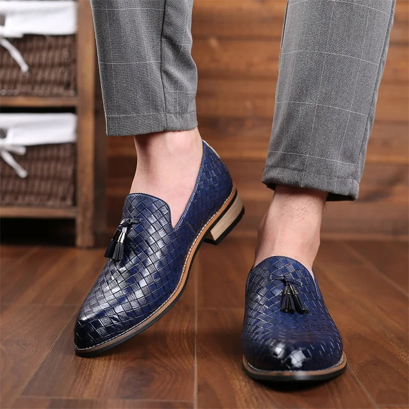 Prieto | Men’s Prestige Weave Leather Moccasins