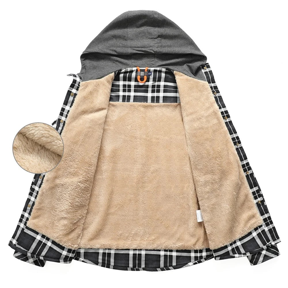 Dawson | Men’s Plaid Sherpa Hooded Jacket
