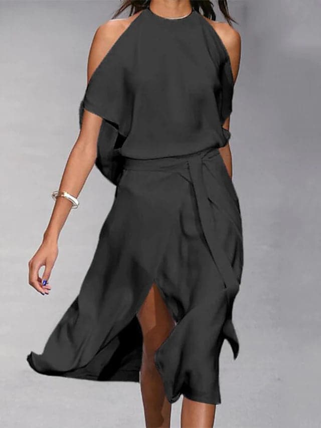 Selestia | Women’s Cold-Shoulder Midi Dress