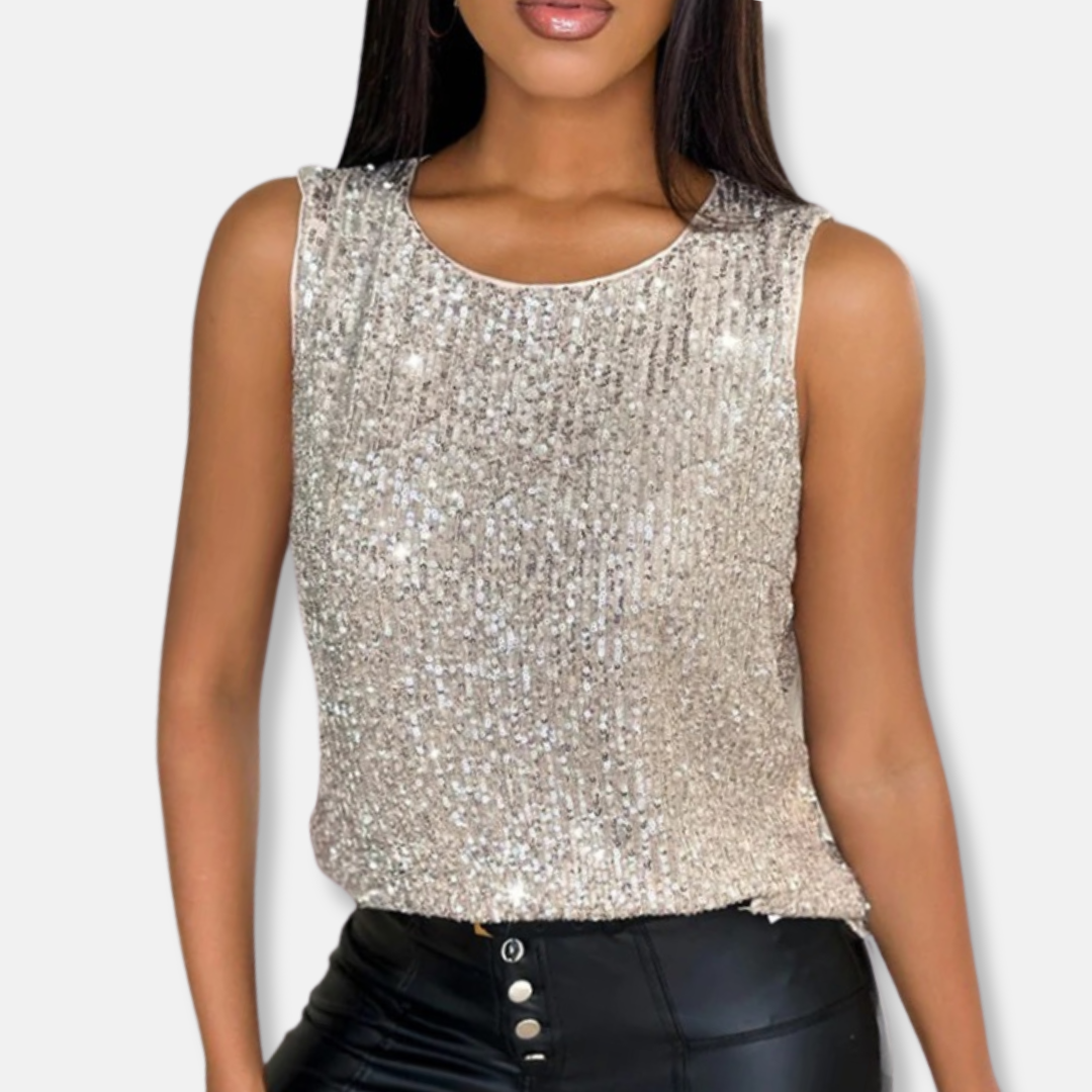 Selly | Women’s Sequin Crewneck Vest