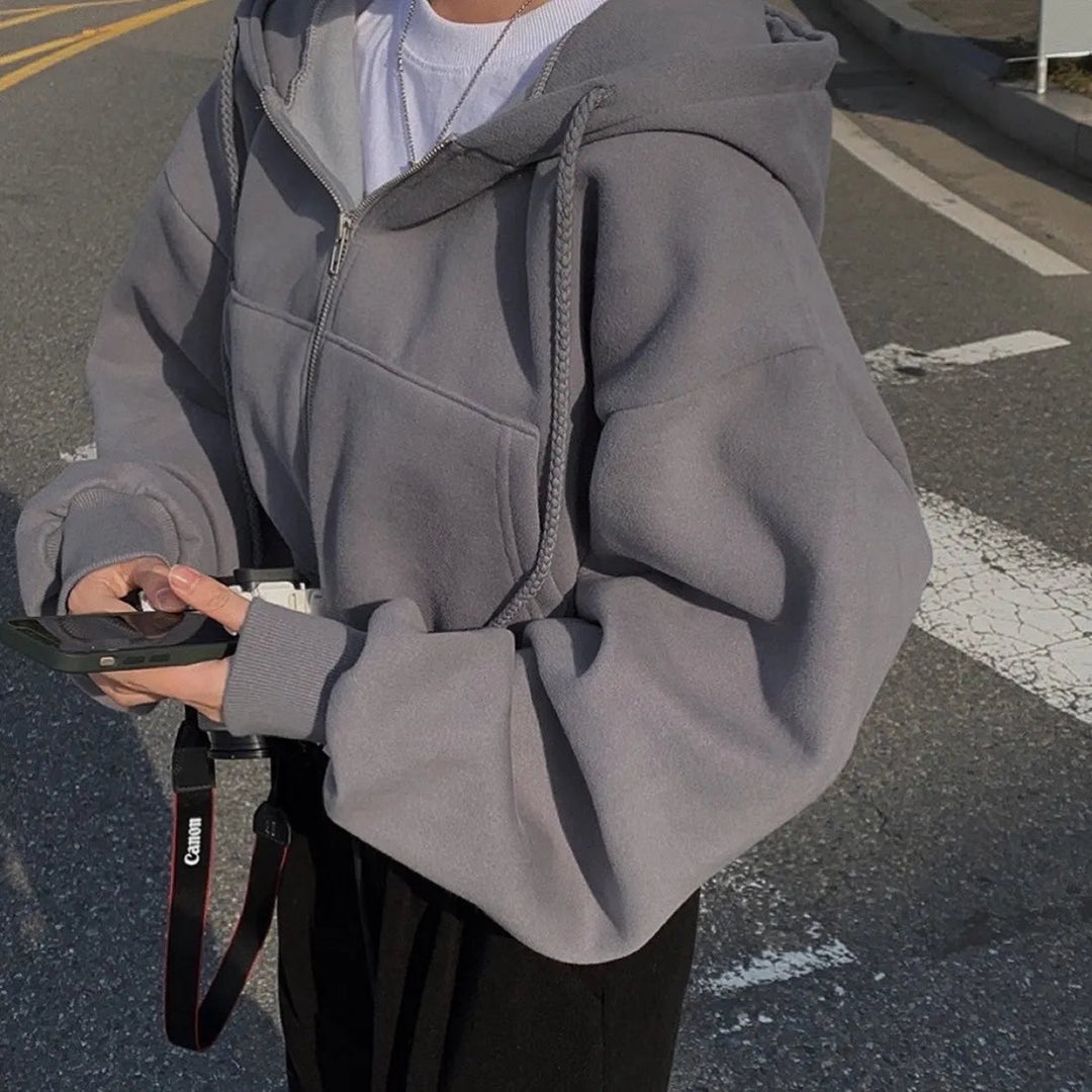 Selvarina | Women’s Zippered Wide Sweatshirt