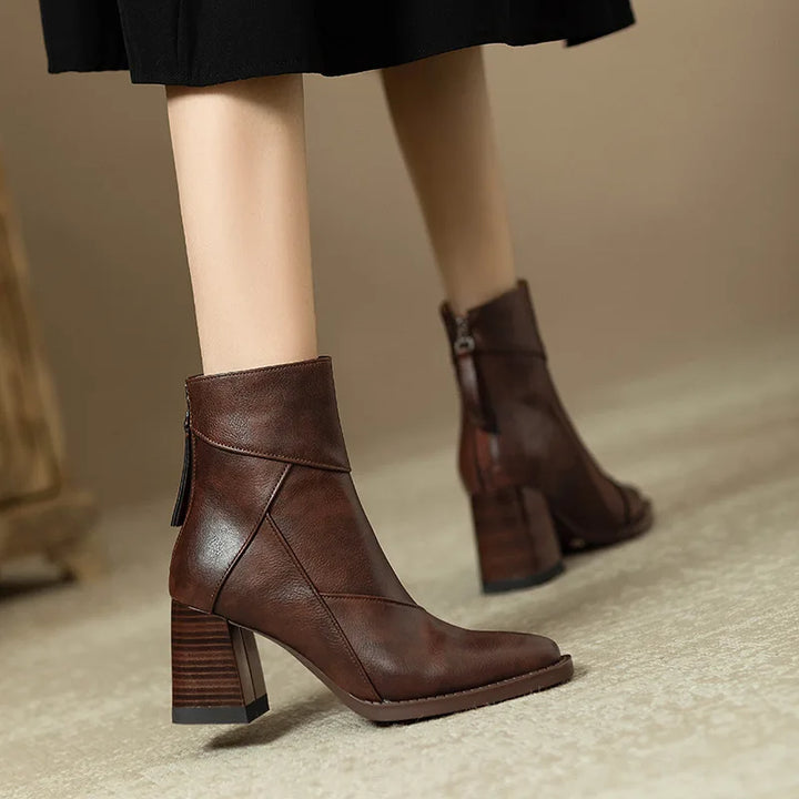 Cora | Women’s Leather Square Toe Ankle Boots