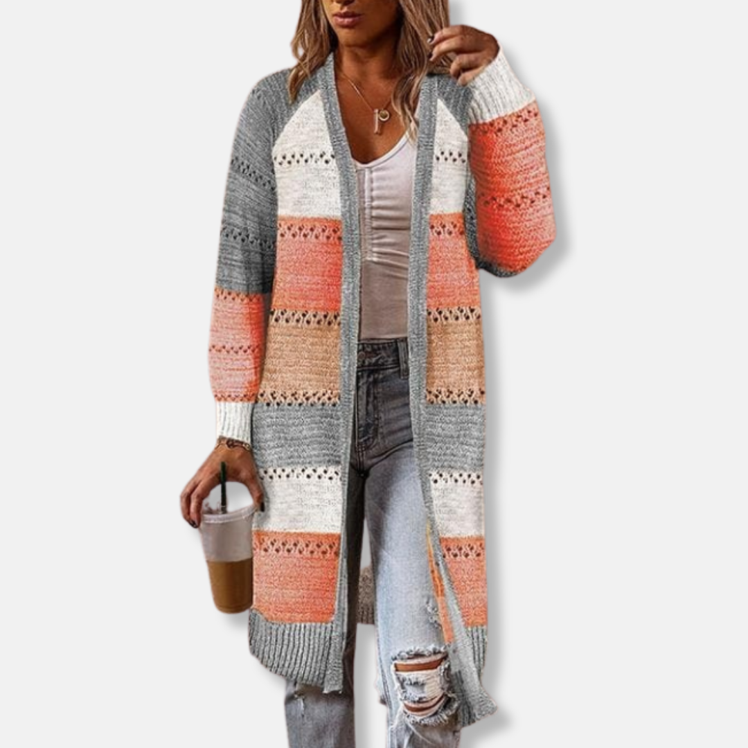 Therese | Women’s Striped Open Front Cardigan