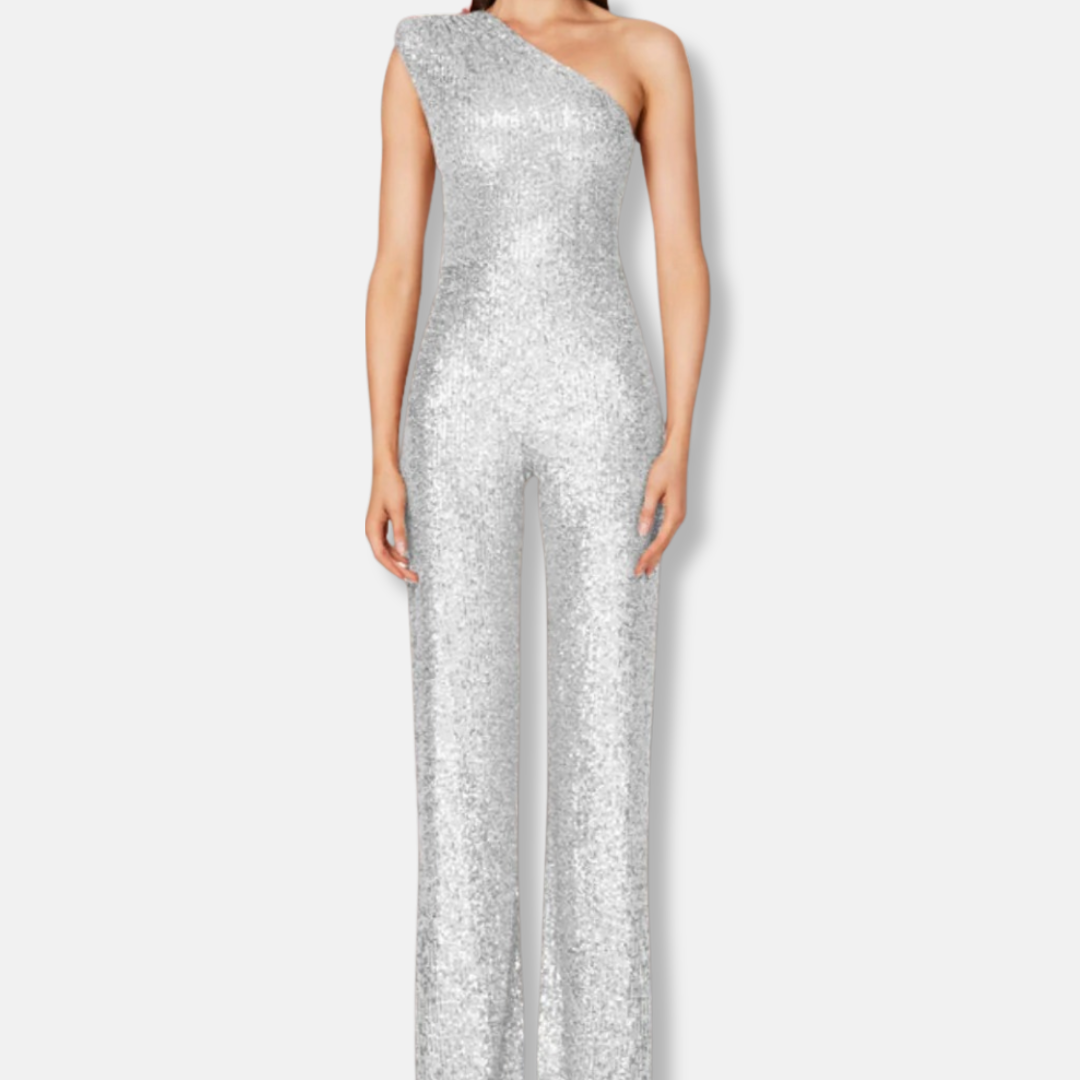 Trinie | Women’s Sequined One-Shoulder Jumpsuit