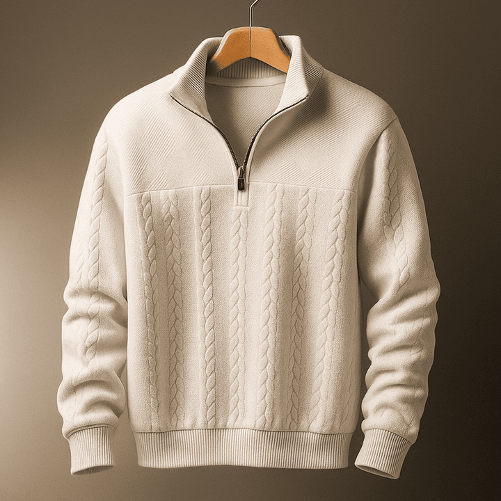 Walter | Men’s Cable Knit Quarter Zip Pullover