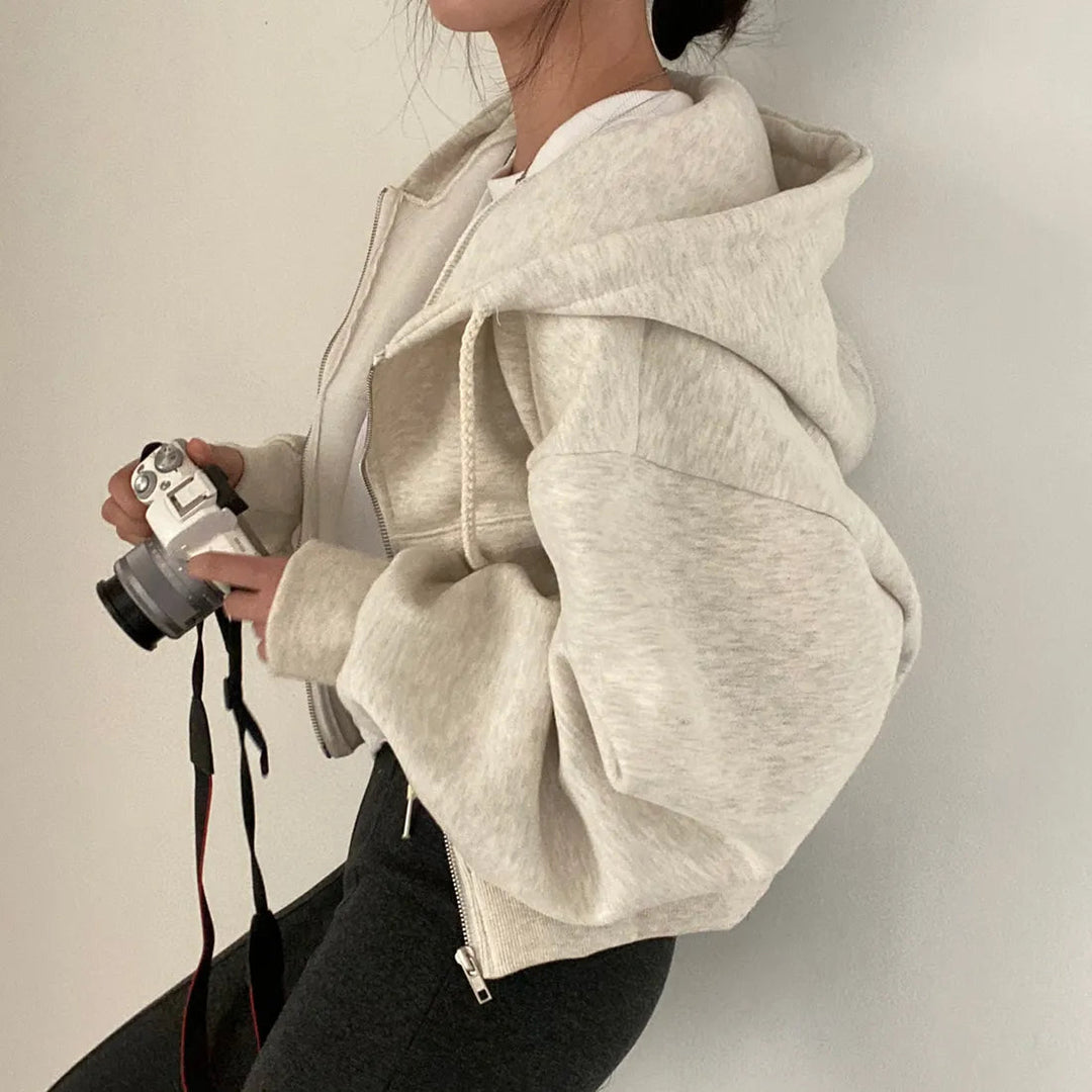 Selvarina | Women’s Zippered Wide Sweatshirt